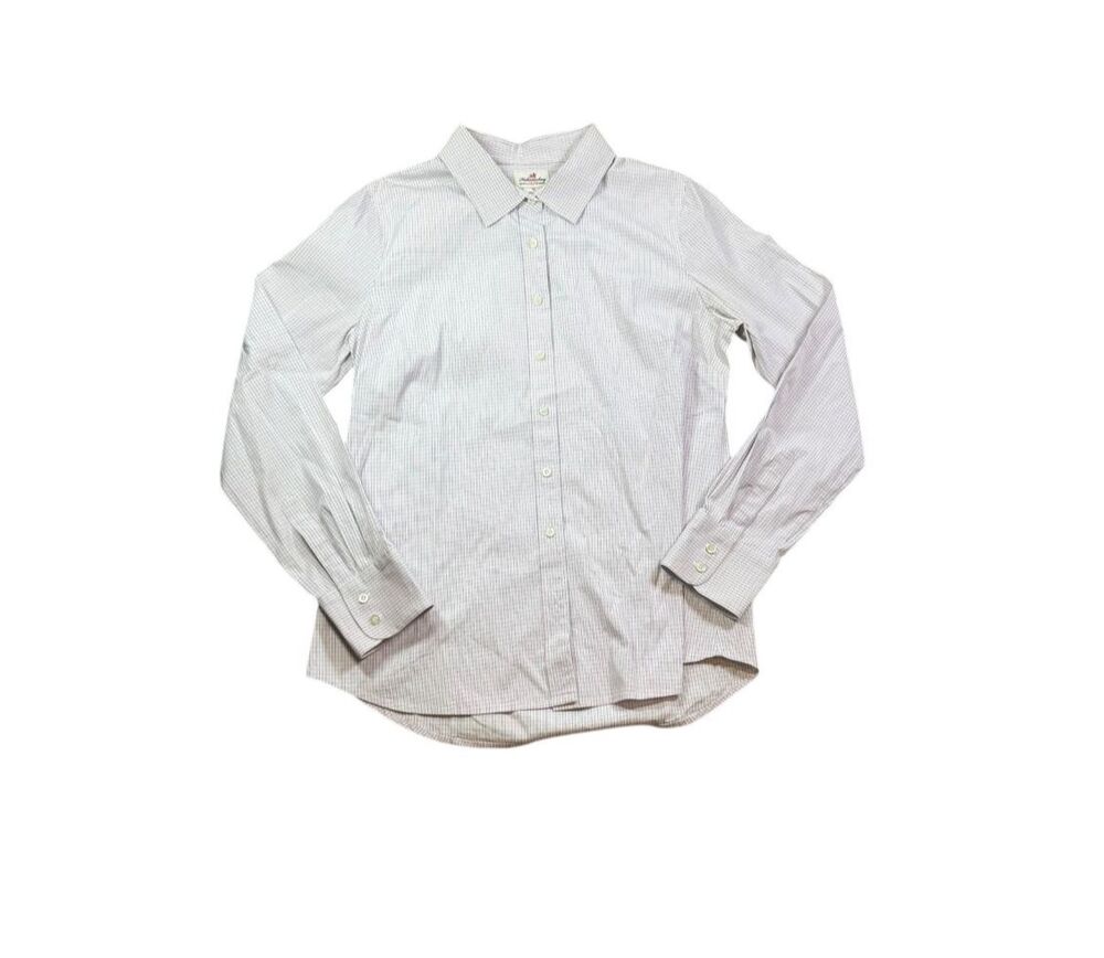 J Crew Button Up Shirt Womens Size Medium Haberdashery Poplin Long Sleeve Light - Picture 1 of 7